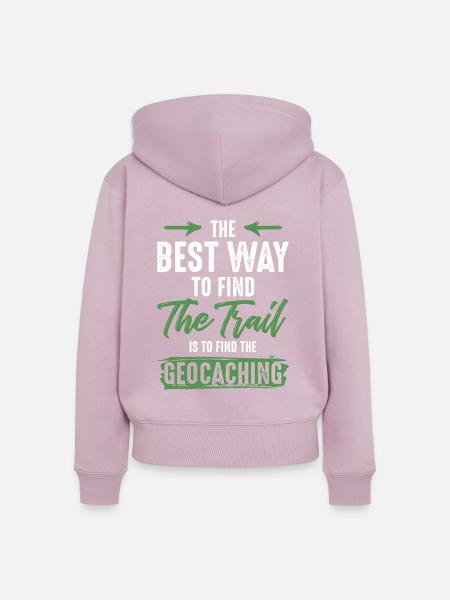 weg folgen geocaching - Frauen Premium Bio Zip Hoodie - Altrosa