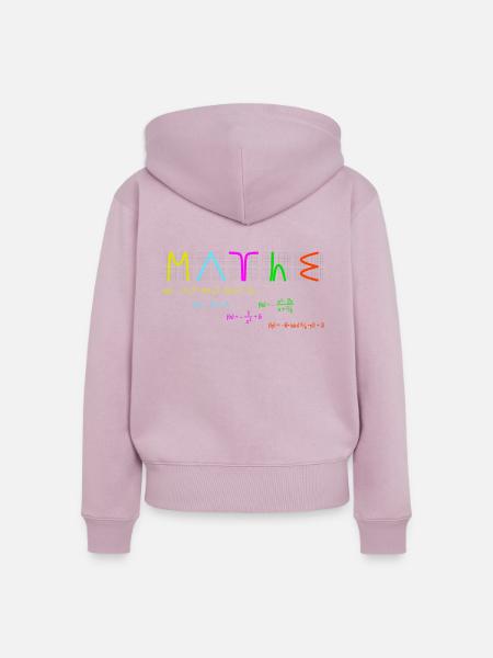 Mathe mit Funktionen bunt - Frauen Premium Bio Zip Hoodie - Altrosa