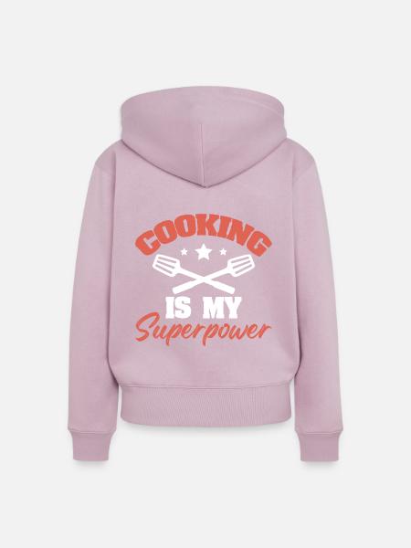 kochen superpower koch - Frauen Premium Bio Zip Hoodie - Altrosa
