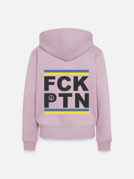 Frieden für die Ukraine (FCK-PTN-Edition) - Frauen Premium Bio Zip Hoodie - Altrosa