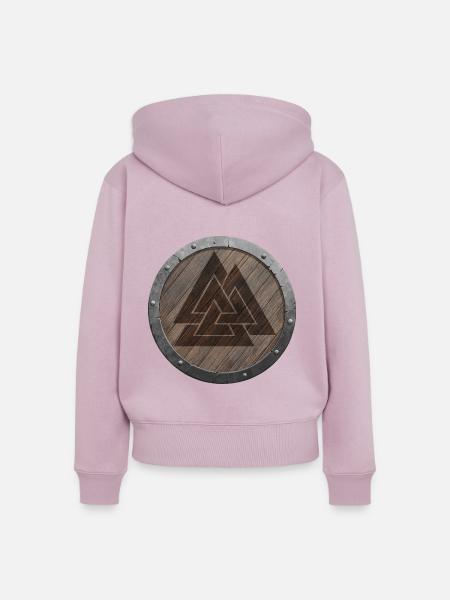 Valknut Wikingersymbol - Frauen Premium Bio Zip Hoodie - Altrosa