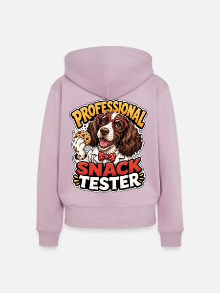 Englischer Springer-Spaniel - Frauen Premium Bio Zip Hoodie - Altrosa