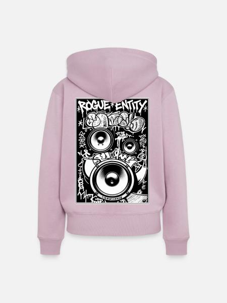 Rogue Entity Graffiti-Sprecher - Frauen Premium Bio Zip Hoodie - Altrosa
