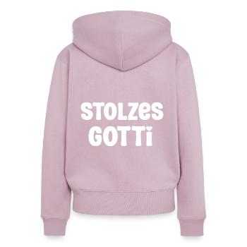 Stolzes Gotti Bestes Gotti Patentante Schweiz - Frauen Premium Bio Zip Hoodie - Altrosa - Hinten - Julia (174cm)