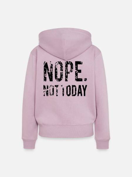 NOPE NOT TODAY - Frauen Premium Bio Zip Hoodie - Altrosa