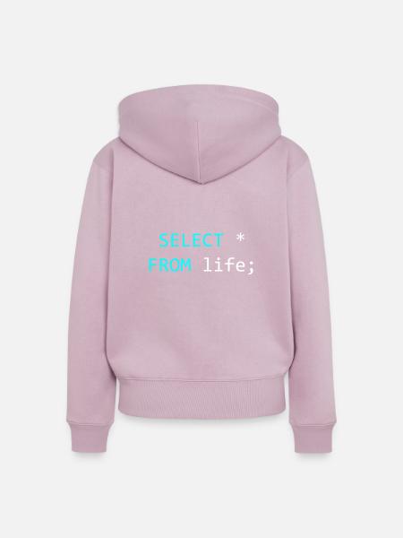 Geschenkidee für SQL-Coder - Frauen Premium Bio Zip Hoodie - Altrosa