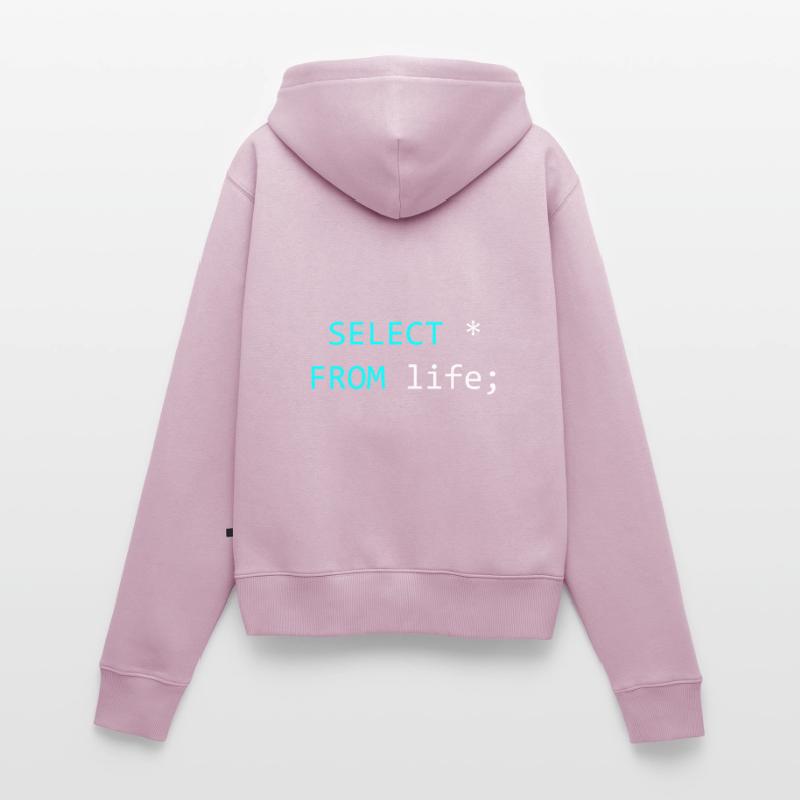 Geschenkidee für SQL-Coder Frauen Premium Bio Zip Hoodie
