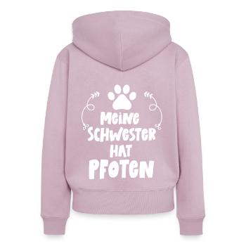 Meine Schwestern haben Pfoten Katzen Katze Baby - Frauen Premium Bio Zip Hoodie - Altrosa - Hinten - Julia (174cm)
