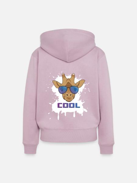 Giraffe cool weiss - Frauen Premium Bio Zip Hoodie - Altrosa
