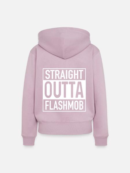 Straight OUTTA Flashmob - Frauen Premium Bio Zip Hoodie - Altrosa