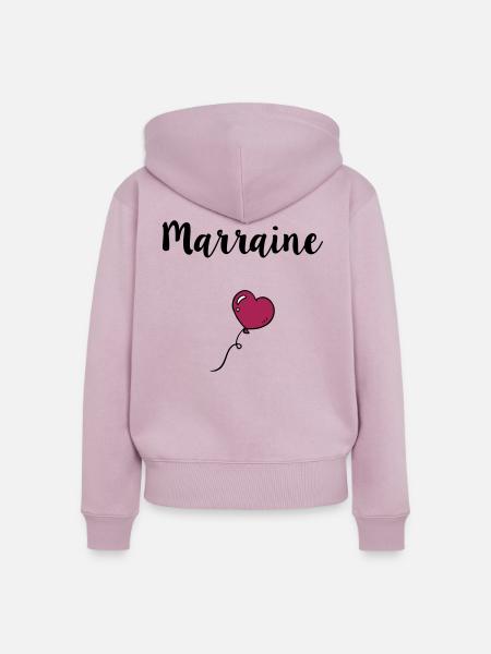 Patin Herz - Frauen Premium Bio Zip Hoodie - Altrosa