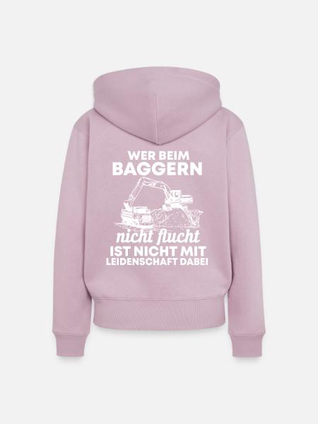 Baggerfahrer Bagger Spruch Geschenk - Frauen Premium Bio Zip Hoodie - Altrosa