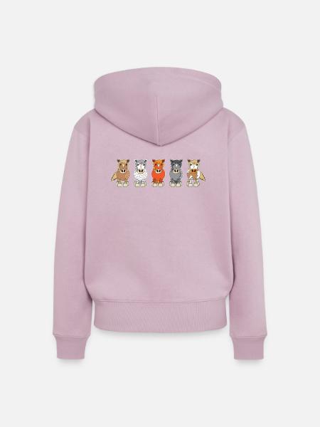 Pferde Pferd lustig Geschenk - Frauen Premium Bio Zip Hoodie - Altrosa
