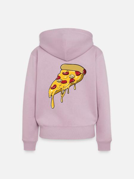 Pizza Liebe Pizzastück - Frauen Premium Bio Zip Hoodie - Altrosa