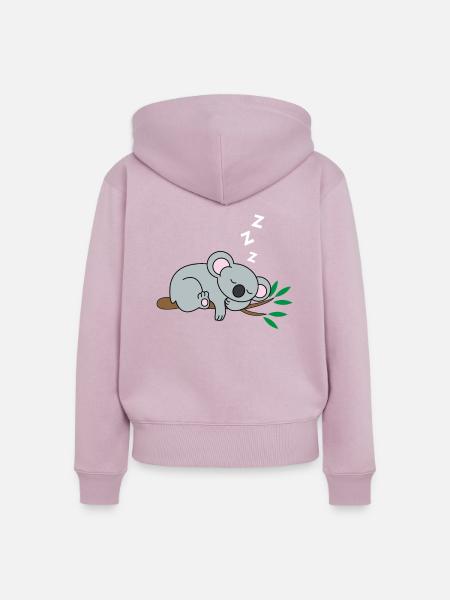 Schlafender Koala Bär - Frauen Premium Bio Zip Hoodie - Altrosa
