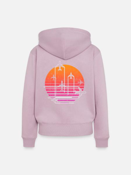 Flugzeug Fliegen Flieger Pilot - Frauen Premium Bio Zip Hoodie - Altrosa