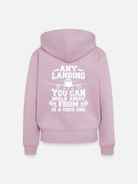 Piloten Flugzeug Sprüche - Frauen Premium Bio Zip Hoodie - Altrosa