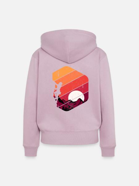Felsklettern Klettern Retro - Frauen Premium Bio Zip Hoodie - Altrosa