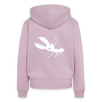 Ameise - Frauen Premium Bio Zip Hoodie - Altrosa - Hinten - Julia (174cm)
