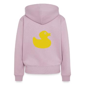 Quietscheente Gummi Ente Bade Badewanne - Frauen Premium Bio Zip Hoodie - Altrosa - Hinten - Julia (174cm)