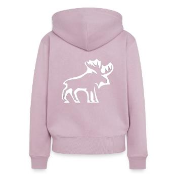 élan - Sweat à capuche zippé Premium bio Femme - rose poudré - Dos - Julia (174cm)