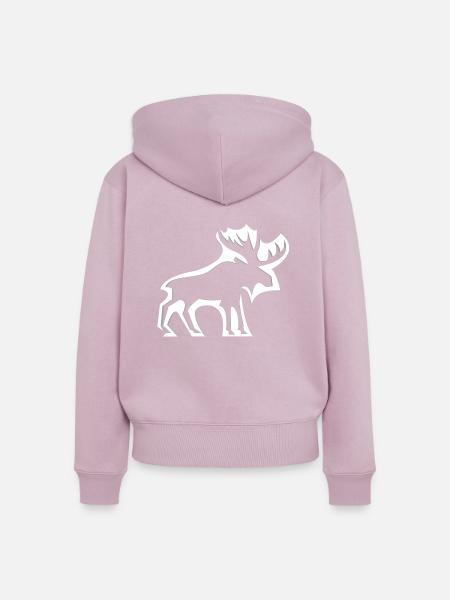 Elch - Frauen Premium Bio Zip Hoodie - Altrosa