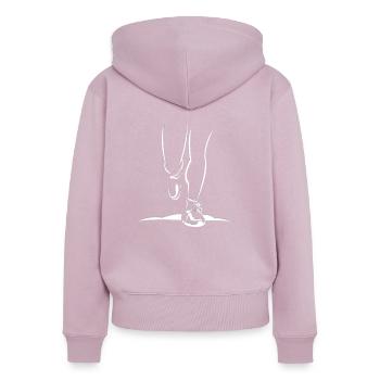 Jogging Jogger Sport - Women's Premium Organic Zip Hoodie - dusky pink - Back - Julia (174cm)