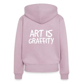 ART is graffiti graffiti - Women's Premium Organic Zip Hoodie - dusky pink - Back - Julia (174cm)