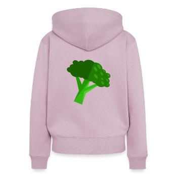 brocoli - Sweat à capuche zippé Premium bio Femme - rose poudré - Dos - Julia (174cm)