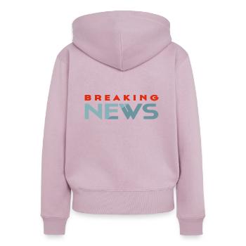 Breaking News Reporter Moderator - Frauen Premium Bio Zip Hoodie - Altrosa - Hinten - Julia (174cm)