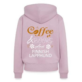 Livres de café finlandais Lapphund Chiens Lapphunds - Sweat à capuche zippé Premium bio Femme - rose poudré - Dos - Julia (174cm)