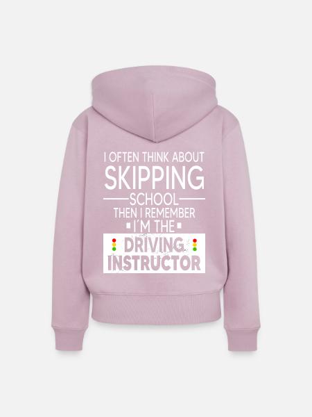 Fahrschule Auto Führerschein Fahrlehrer - Frauen Premium Bio Zip Hoodie - Altrosa