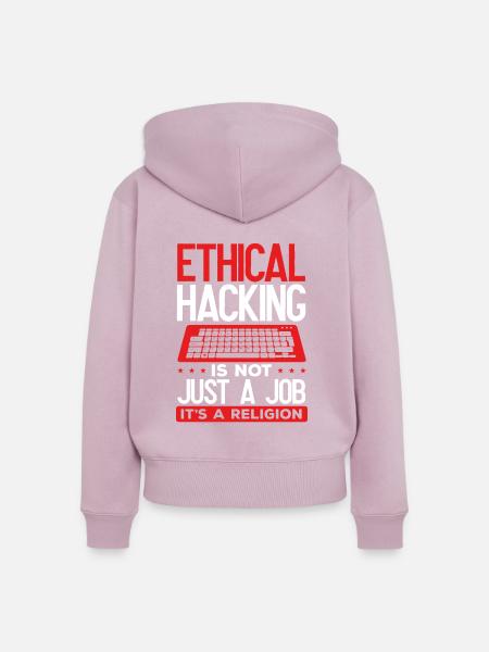 Cyber Ethical Hacking Onlinesecurity Hacker - Frauen Premium Bio Zip Hoodie - Altrosa