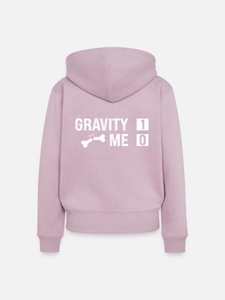 Gravity Vs Me - Knochenbruch - Frauen Premium Bio Zip Hoodie - Altrosa