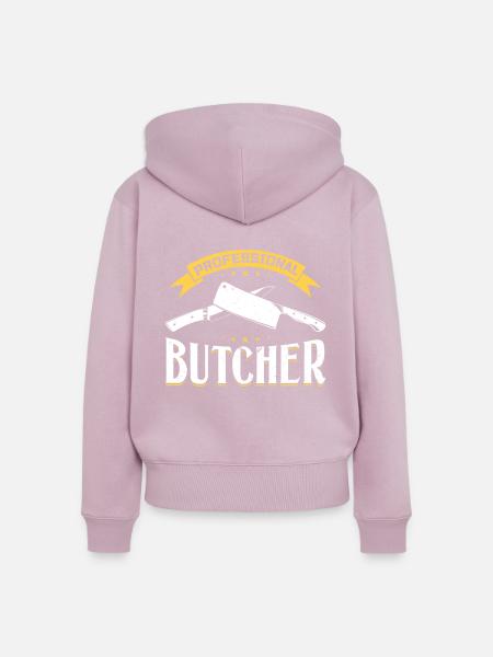Professional Butcher - Meat Cutter - Frauen Premium Bio Zip Hoodie - Altrosa