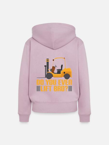 Sie heben Gabelstaplerfahrer Fahrer Gabelstapler - Frauen Premium Bio Zip Hoodie - Altrosa
