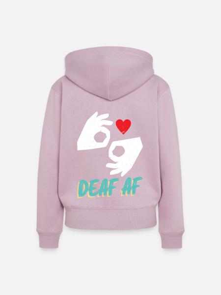 Deaf AF- Asl - Frauen Premium Bio Zip Hoodie - Altrosa