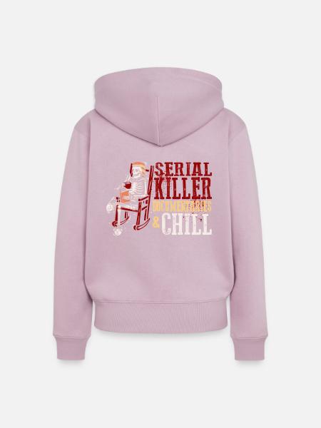 Serial Killer Documentaties and Chill - Frauen Premium Bio Zip Hoodie - Altrosa
