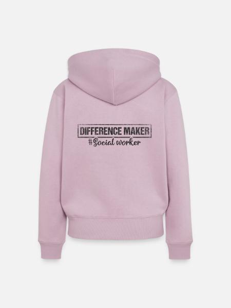 Difference Maker Proud Sozialarbeiter - Frauen Premium Bio Zip Hoodie - Altrosa