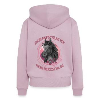 Pferde reiten ist Pferdeliebe für das Pferd - Frauen Premium Bio Zip Hoodie - Altrosa - Hinten - Julia (174cm)
