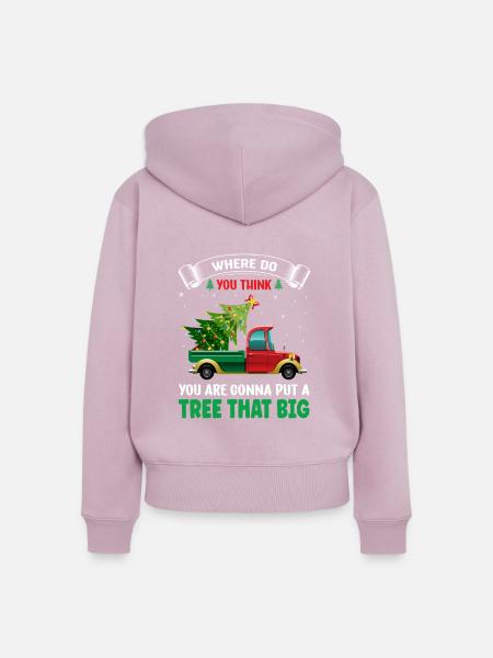 Weihnachten mit Weihnachtsbaum Design - Frauen Premium Bio Zip Hoodie - Altrosa