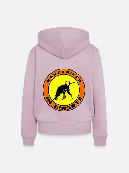 Mantrailer im Einsatz Dobermann - Frauen Premium Bio Zip Hoodie - Altrosa