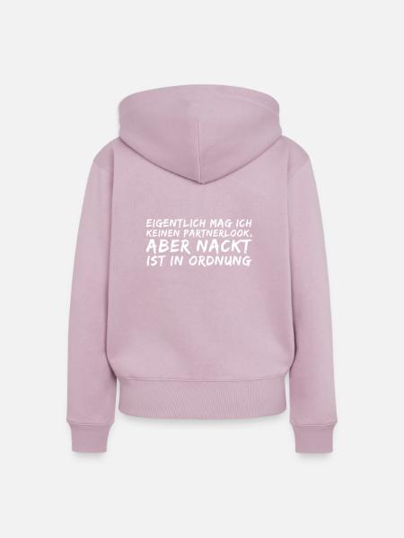 Partnerlook nur nackt - Frauen Premium Bio Zip Hoodie - Altrosa