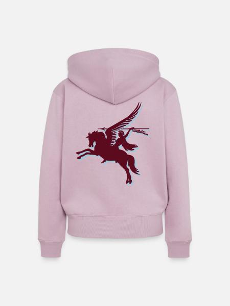 Multi Farbvektor - Fallschirm-Regiment - Pegasus - Frauen Premium Bio Zip Hoodie - Altrosa