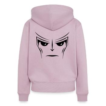 COMIC CARTOON SUPERHELD SUPERHERO - Frauen Premium Bio Zip Hoodie - Altrosa - Hinten - Julia (174cm)
