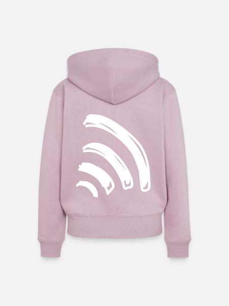Wifi Wellen - Frauen Premium Bio Zip Hoodie - Altrosa