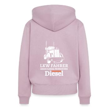 LKW Fahrer - Essen Fleisch Trinken Bier... - Frauen Premium Bio Zip Hoodie - Altrosa - Hinten - Julia (174cm)