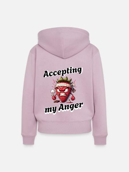 Periode Menstruation Erdbeerwoche Akzeptiere - Frauen Premium Bio Zip Hoodie - Altrosa