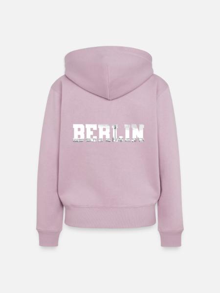 Berlin Skyline Deutschland - Frauen Premium Bio Zip Hoodie - Altrosa