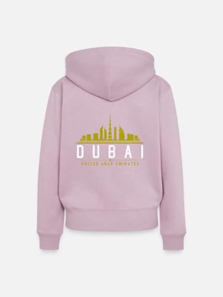 Dubai Skyline UAE Souvenir - Frauen Premium Bio Zip Hoodie - Altrosa